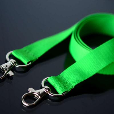 Green Open-Ended Softly Woven Flat Lanyard