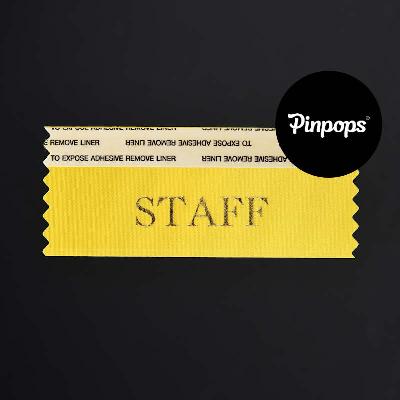 Yellow STAFF Stackable Badge Ribbons for Conference Badges