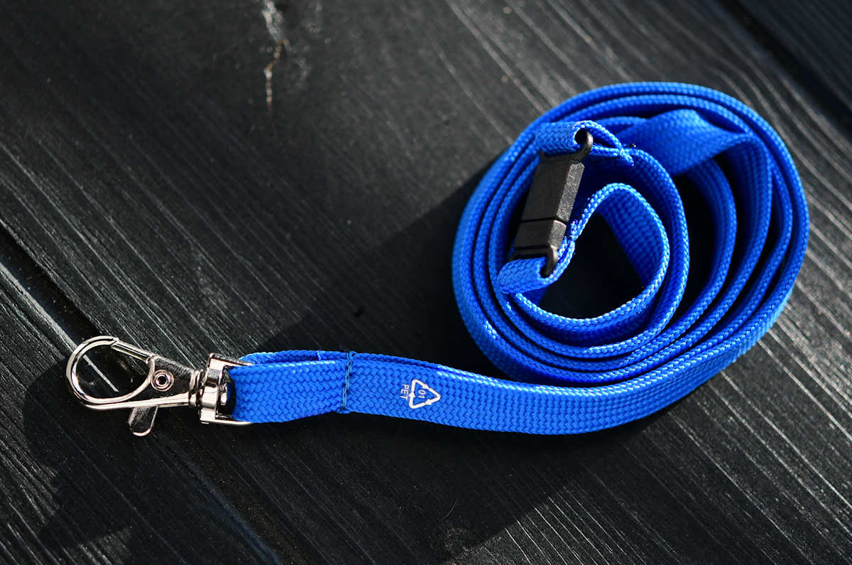 Lanyards made of recycled RPET plastic