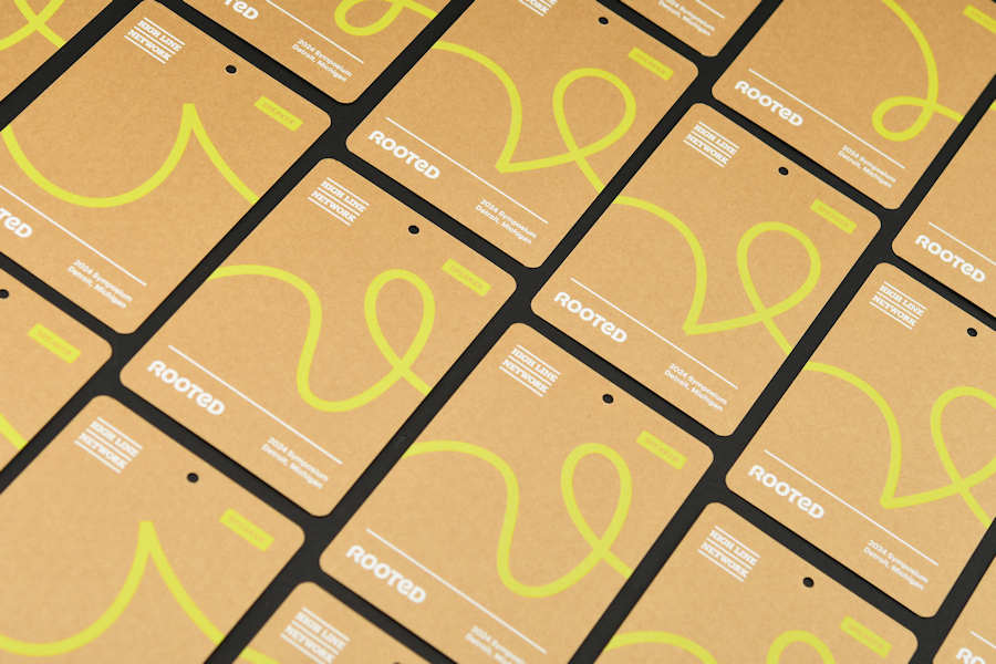 Biodegradable Conference Badge from unbleached card stock