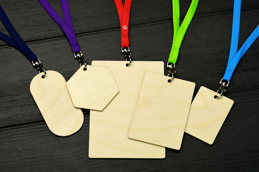 Wooden conference and event badges