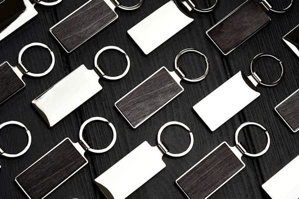 Loisto Wooden Keychain with Metal Backing
