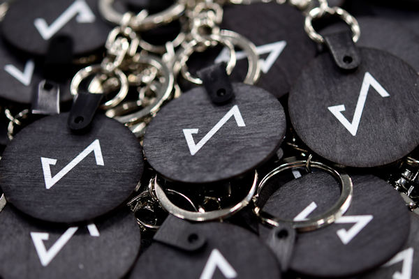 Wooden keychains with custom logo