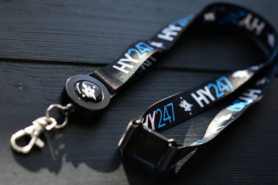 Sublimation printed (full-color) lanyards with badge reel