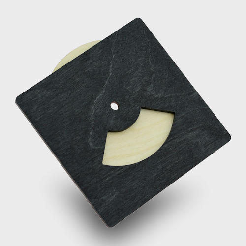 Wooden parking discs with black stained finish