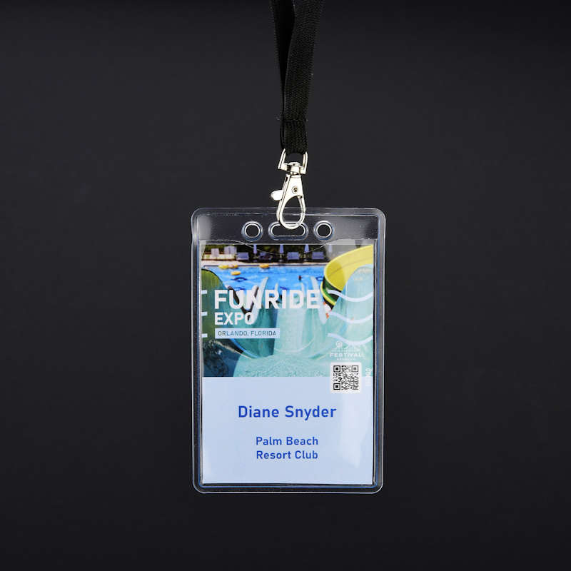 Clear Vertical semi rigid A7 conference badge holder