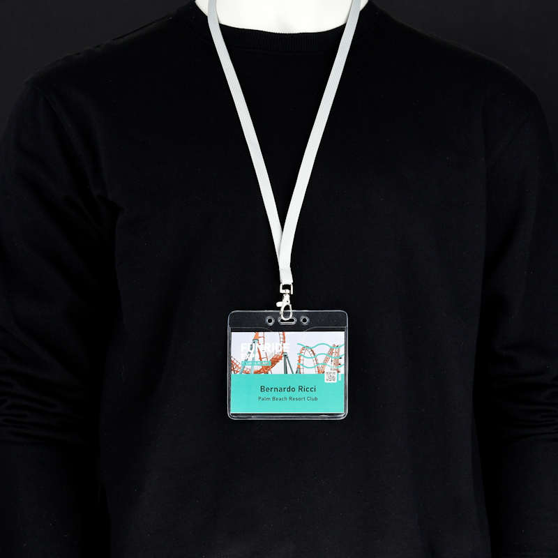 Clear Horizontal vinyl A7 conference name badge holder
