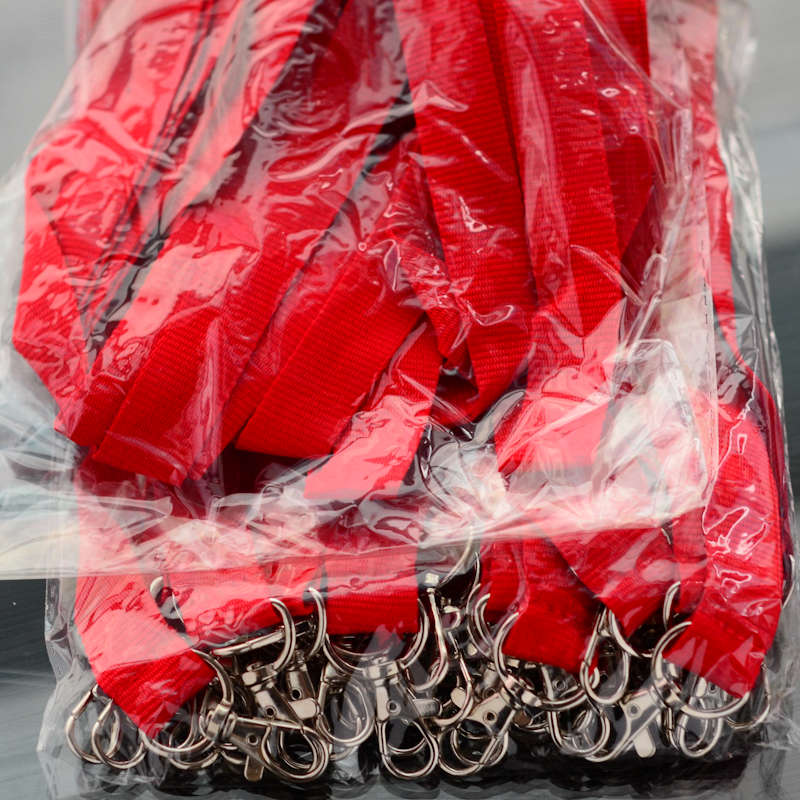 Red Open-Ended Softly Woven Flat Lanyard