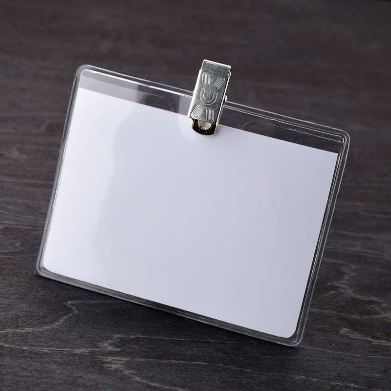 Clear Name badge holder with metal clip attachment