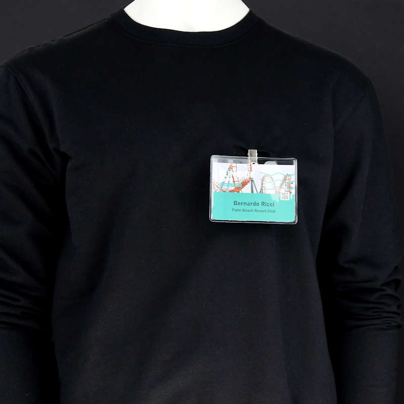 Clear Name badge holder with metal clip attachment