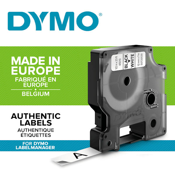 Dymo D1 black/white 1/2inch standard label