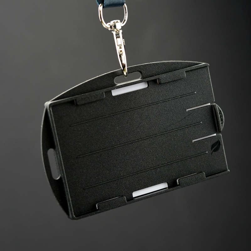 Black Biodegradable Double-sided ID-card holder, horizontal or vertical, biodegradable