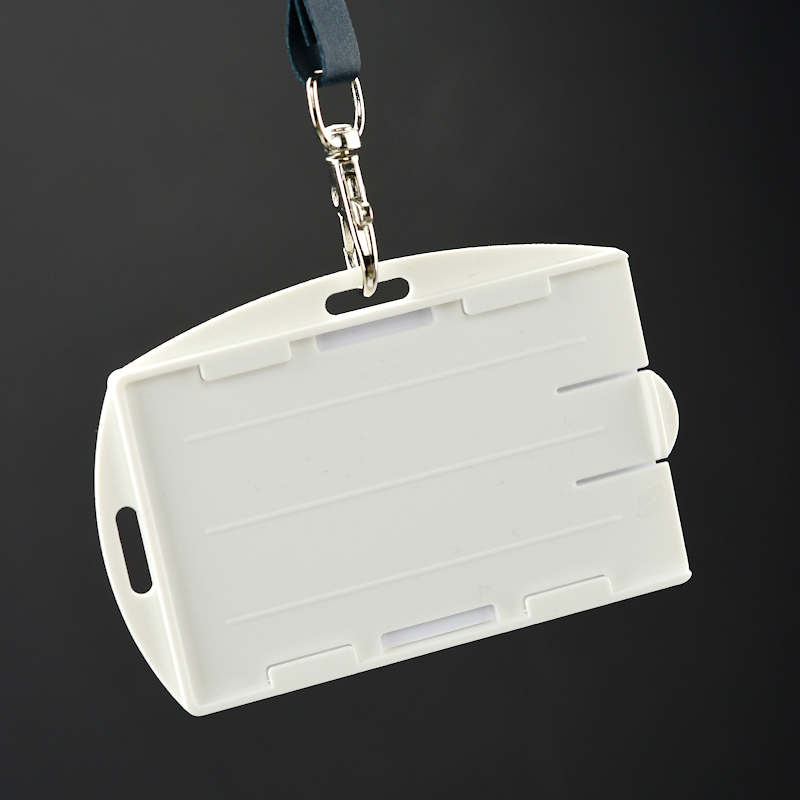 White Biodegradable Double-sided ID-card holder, horizontal or vertical, biodegradable