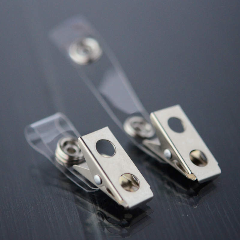 Clear Crocodile clip with a clear vinyl strap in a pack of 100 pcs