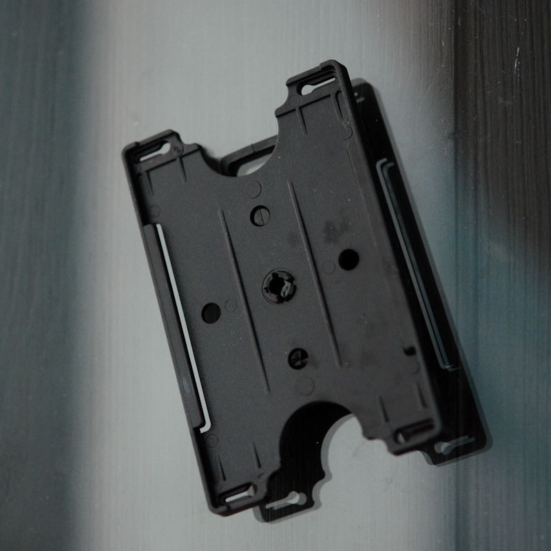 Black Swiveling ID-card holder with large plastic clip on back