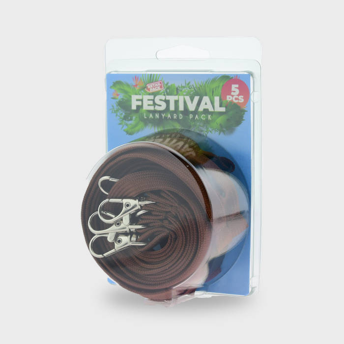 Brown Classic Bootlace Lanyard with safety buckle and trigger snap swivel hook