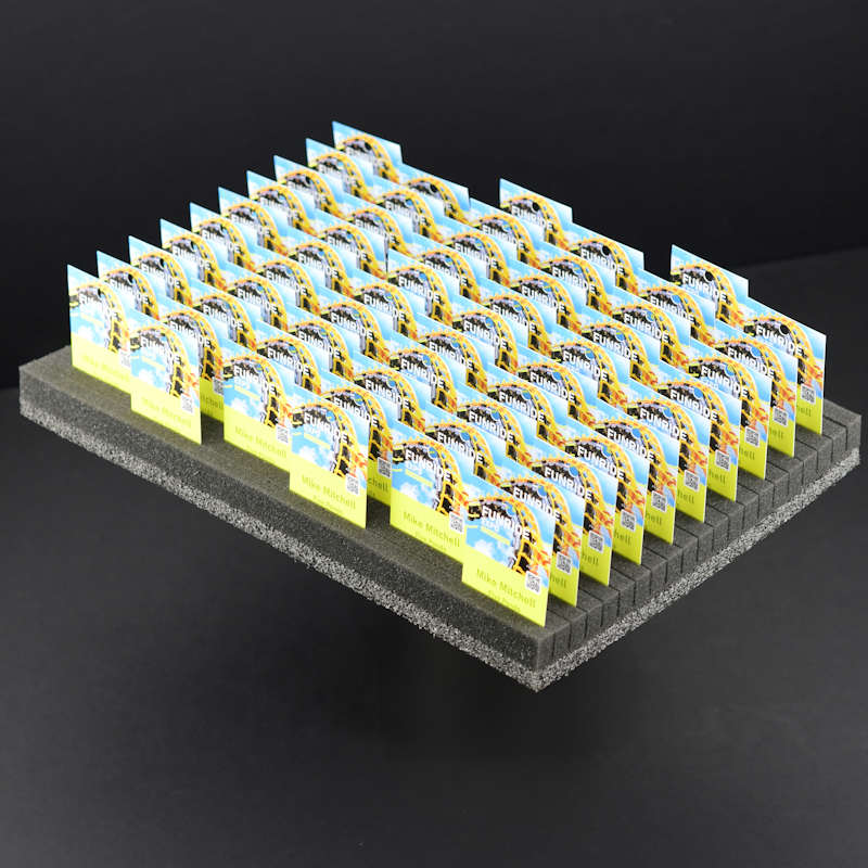 Grey Foam tray for conference badges, 20 slots, no lid or cover