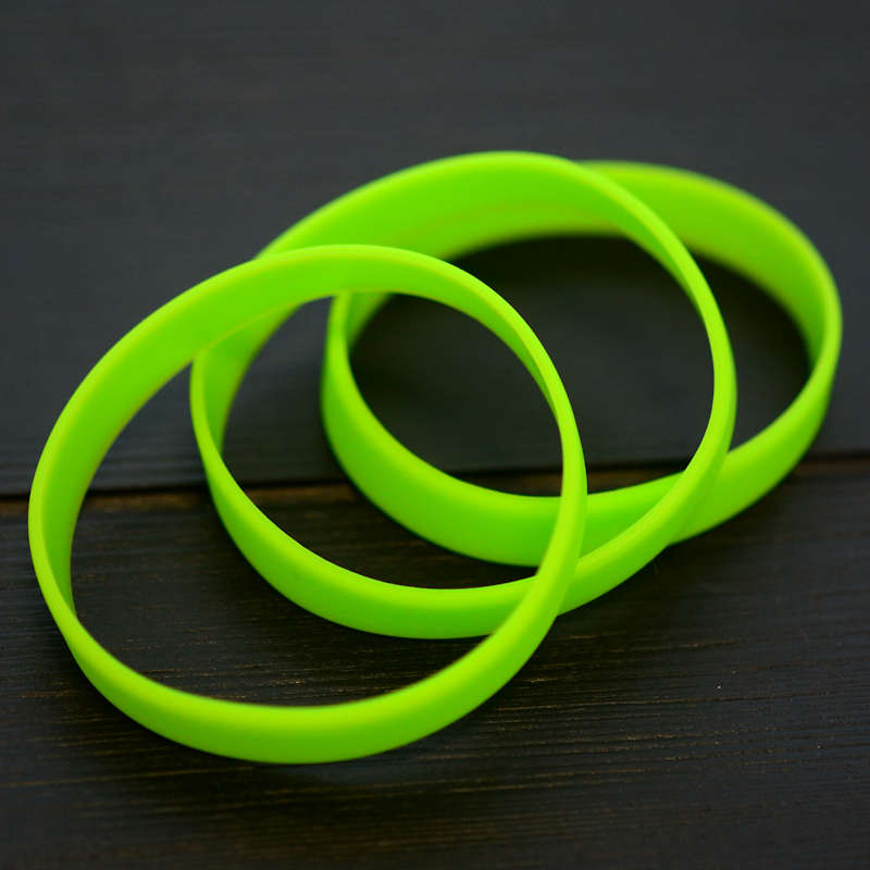 Lime green Silicone Wristband stock model at 202x12mm