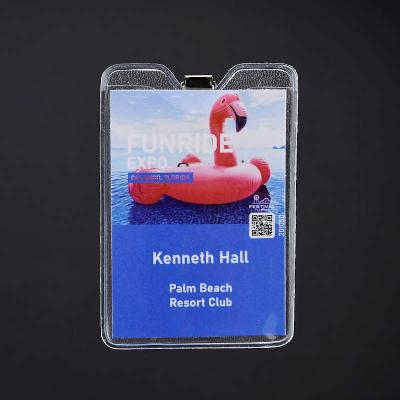 Clear Vinyl badge holder with metal clip attachment