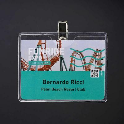 Clear Name badge holder with metal clip attachment