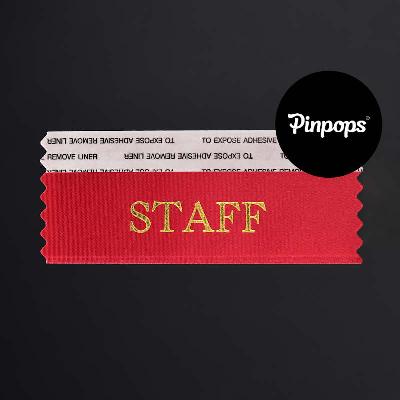 Red STAFF Stackable Badge Ribbons for Conference Badges