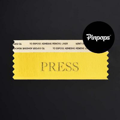 Yellow PRESS Stackable Badge Ribbons for Conference Badges