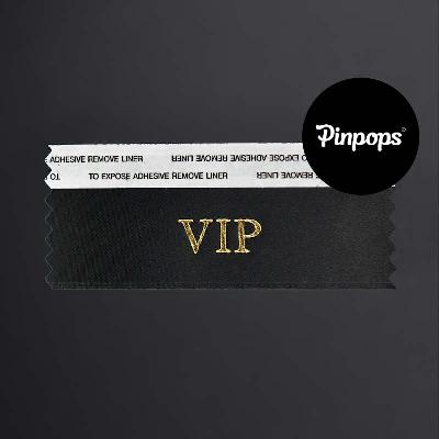 Black VIP Stackable Badge Ribbons for Conference Badges
