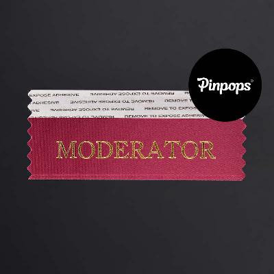 Red MODERATOR Stackable Badge Ribbons for Conference Badges