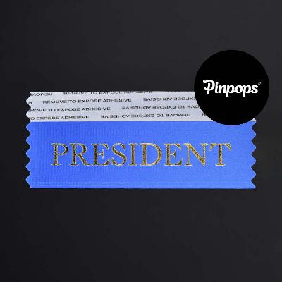 Blue PRESIDENT Stackable Badge Ribbons for Conference Badges