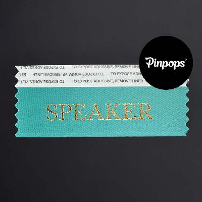 Teal SPEAKER Stackable Badge Ribbons for Conference Badges