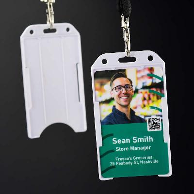 White Standard ID-card holder for single plastic card