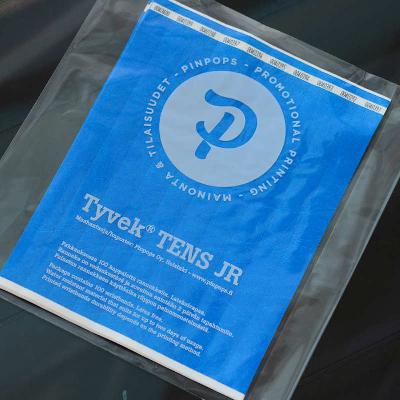 Blue Tyvek Tens wristband with a permanent closure. Prenumbered in sequential order.