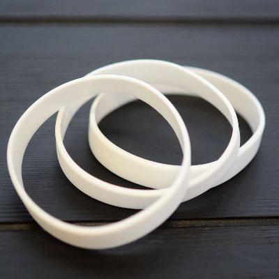 White Silicone Wristband stock model at 202x12mm