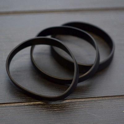 Black Silicone Wristband stock model at 202x12mm