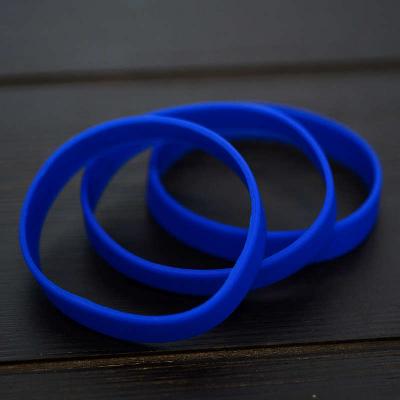 Navy Blue Silicone Wristband stock model at 202x12mm
